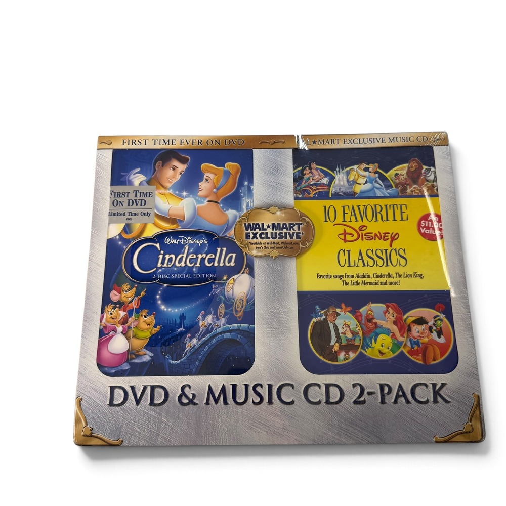 Disney Cinderella 2-Disc Special Edition DVD & 10 Song CD Walmart Exclusive New